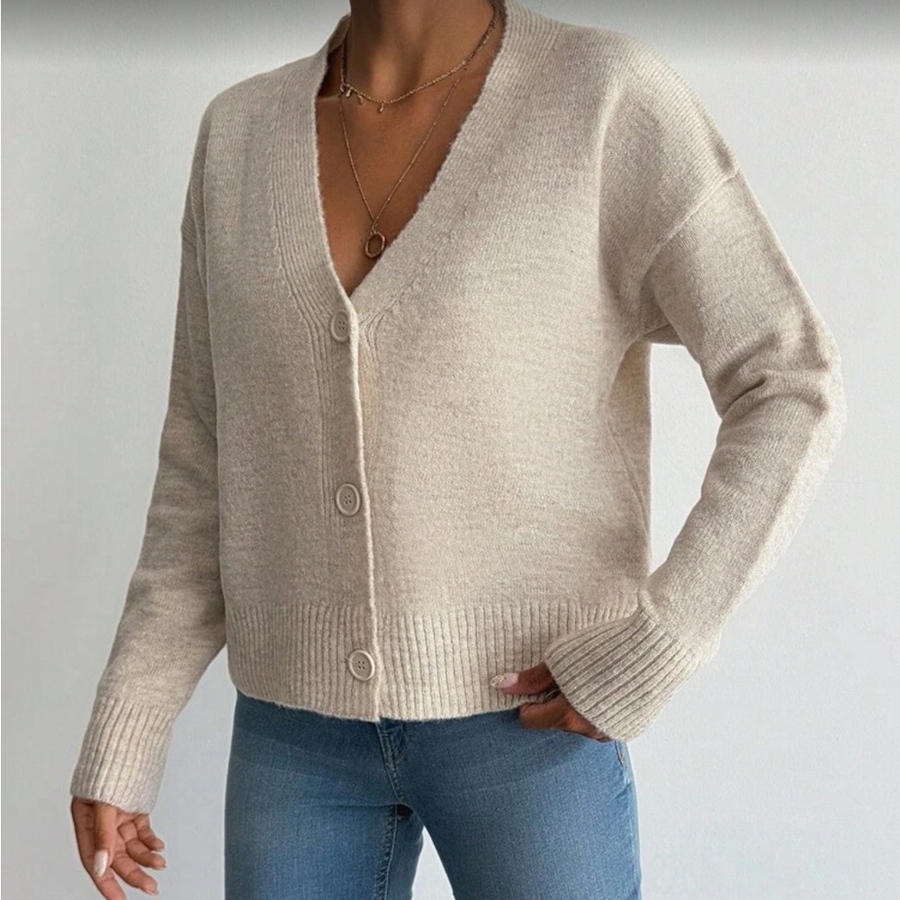 Cozy Beige Cardigan- Medium